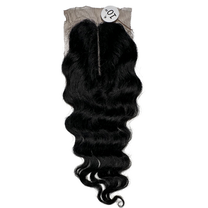 3 Deep Wave Bundles 9A + 4" x 4" U-Shaped Lace Front Closure